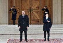 Состоялась церемония официальной встречи Президента Украины Владимира Зеленского в Баку  (ФОТО)