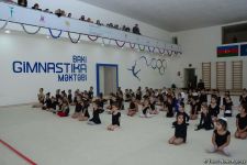 Члены национальной сборной Азербайджана по художественной гимнастике встретились с юными спортсменками (ФОТО)
