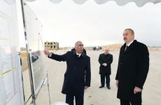 Президент Ильхам Алиев ознакомился со строительством новой автодороги Баку-Губа-госграница России (ФОТО)