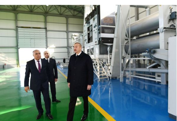 President Ilham Aliyev attends presentation of agropark owned by Global Agro LLC in Kurdamir