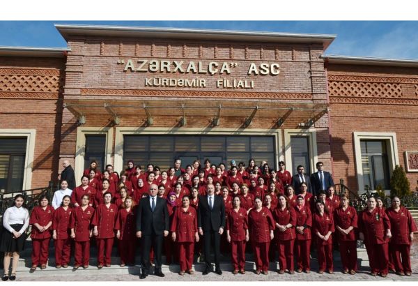 President Ilham Aliyev attends opening of Kurdamir branch of “Azerkhalcha” OJSC (PHOTO)