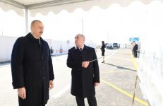 President Ilham Aliyev attends opening of newly renovated Pirili-Muradkhan-Sor-Sor highway(PHOTO)
