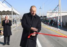 President Ilham Aliyev attends opening of newly renovated Pirili-Muradkhan-Sor-Sor highway(PHOTO)