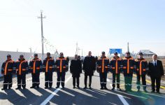 President Ilham Aliyev attends opening of newly renovated Pirili-Muradkhan-Sor-Sor highway(PHOTO)