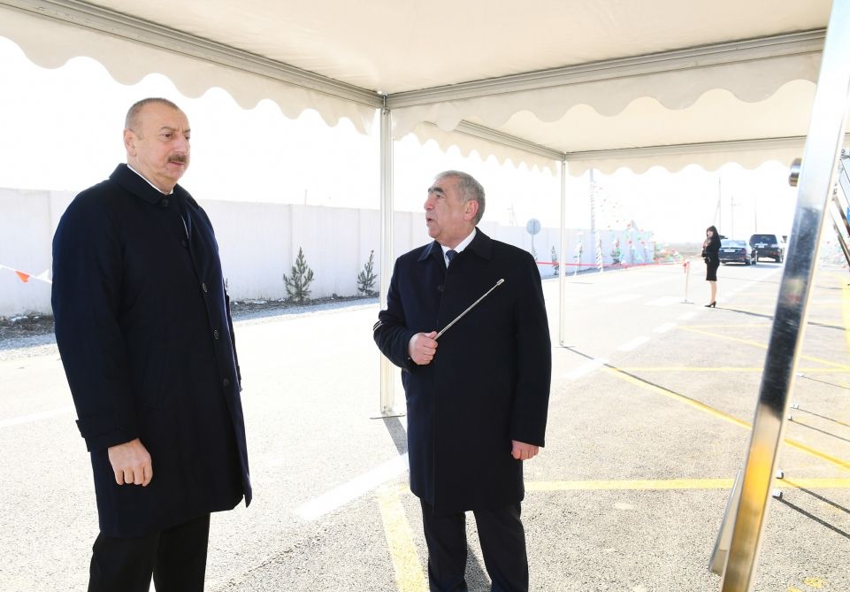 President Ilham Aliyev attends opening of newly renovated Pirili-Muradkhan-Sor-Sor highway(PHOTO)