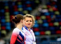 На Национальной арене гимнастики продолжаются соревнования в рамках Кубка мира по прыжкам на батуте и тамблингу (ФОТО)