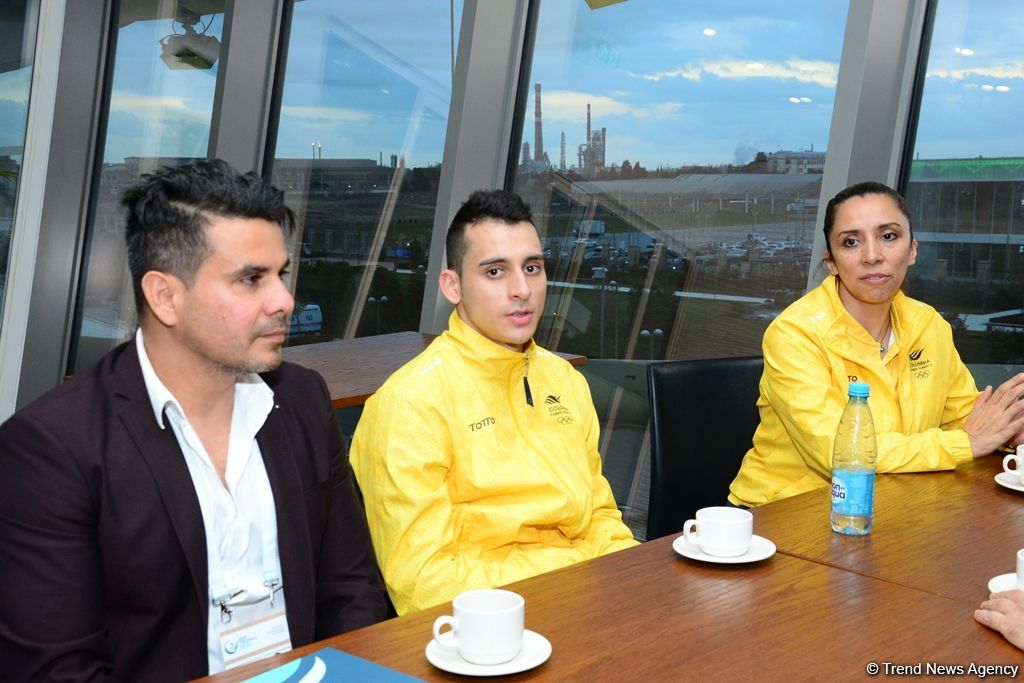 Colombian Ambassador meets athletes within FIG World Cup in Trampoline Gymnastics and Tumbling (PHOTO)