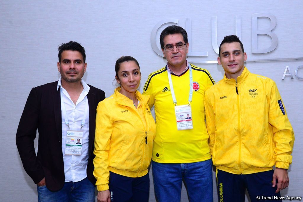 Colombian Ambassador meets athletes within FIG World Cup in Trampoline Gymnastics and Tumbling (PHOTO)