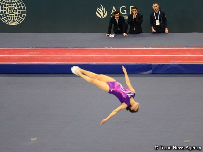 Азербайджанская гимнастка Сельджан Магсудова представила свою программу в рамках Кубка мира (ФОТО)