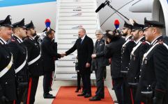 Azerbaijani president arrives in Italy for state visit (PHOTO)