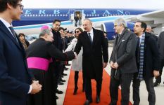 Azerbaijani president arrives in Italy for state visit (PHOTO)
