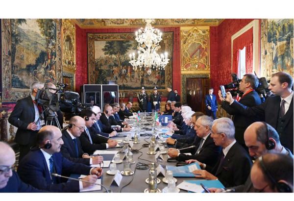 Azerbaijani President Ilham Aliyev, Italian President Sergio Mattarella hold expanded meeting (PHOTO)