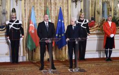 Президенты Азербайджана и Италии выступили с заявлениями для печати (ФОТО/ВИДЕО)