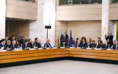 Президент Ильхам Алиев принял участие в азербайджано-итальянском бизнес-форуме в Риме (ФОТО)