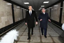 Президент Ильхам Алиев принял участие в открытии подземного пешеходного перехода на пересечении проспекта Гейдара Алиева и улицы Заки Мамедова в Баку (ФОТО)