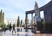Президент Ильхам Алиев прибыл в Шамкирский район (ФОТО)
