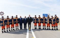 Президент Ильхам Алиев принял участие в открытии автодороги Шамкир-Аббаслы-Нариманлы после реконструкции (ФОТО) (Версия 2)