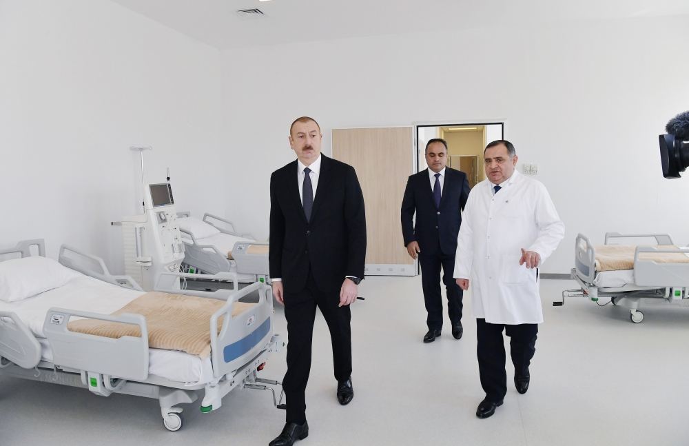 Президент Ильхам Алиев принял участие в открытии Геранбойской районной центральной больницы (ФОТО) (Версия 2)