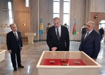 Президент Ильхам Алиев принял участие в открытии Музея государственных символов в Товузе (ФОТО)