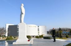 Президент Ильхам Алиев прибыл в Агстафинский район (ФОТО)