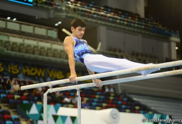 Азербайджанские гимнасты вышли в финал Международного турнира AGF Junior Trophy в упражнении на параллельных брусьях