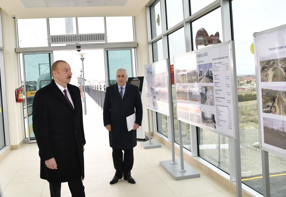 Президент Ильхам Алиев принял участие в открытии после реконструкции участка Пиршаги-Горадил-Новханы-Сумгайыт Абшеронской кольцевой железной дороги (ФОТО/ВИДЕО) (версия 2)