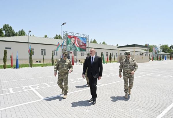 Azerbaijani president visits military unit in Aghdam (PHOTO/VIDEO)