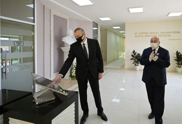 Azerbaijani president attends ceremony to launch drinking water supply and sewerage systems in Aghjabadi (PHOTO/VIDEO)
