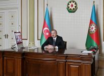 Состоялась видеоконференция между Президентом Ильхамом Алиевым и вице-президентом и другими представителями компании Microsoft (ФОТО)