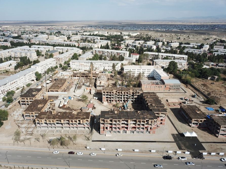Azerbaijani president, first lady view construction of residential complex in Ganja (PHOTO)