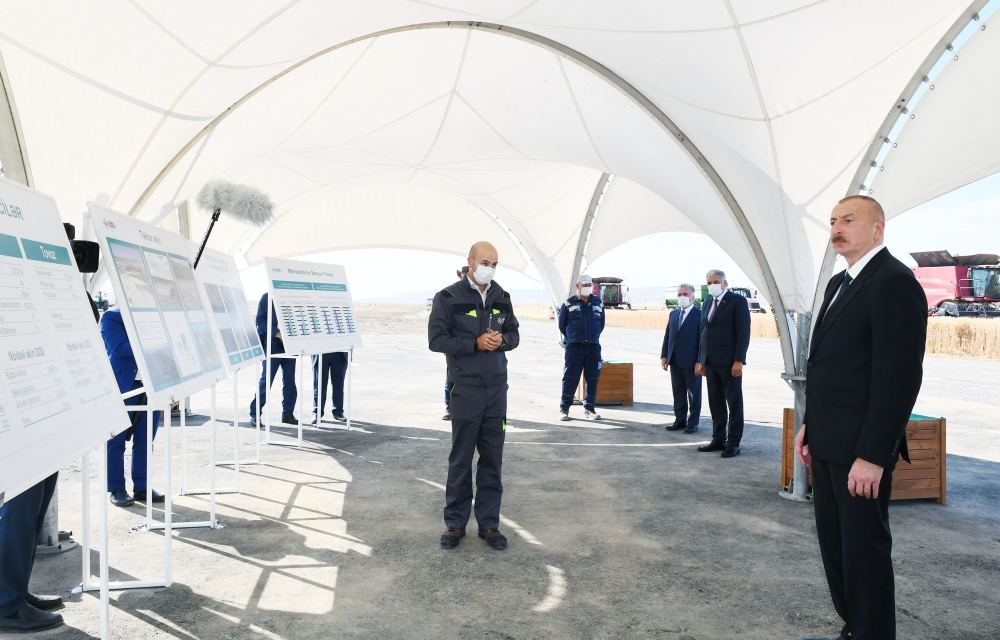 President Ilham Aliyev viewed activities of agropark owned by Agro Dairy LLC in Samukh (PHOTO)
