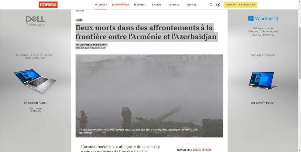 Зарубежные СМИ широко освещают военную провокацию Армении против Азербайджана (ФОТО)
