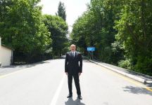 Президент Ильхам Алиев принял участие в открытии реконструированной автодороги Балакен-Газбине-Ититала (ФОТО) (версия 2)