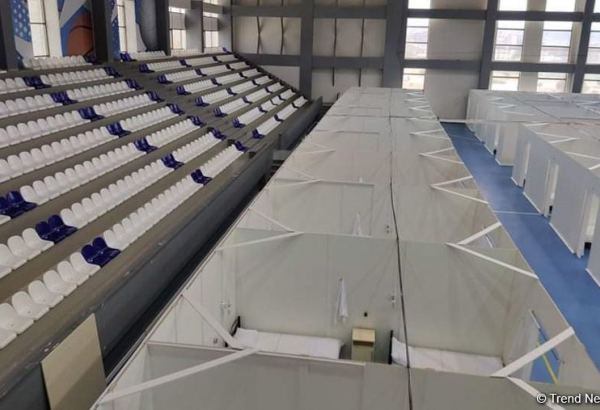 Абшеронский олимпийский спортивный комплекс временно преобразован в больницу модульного типа (ФОТО)