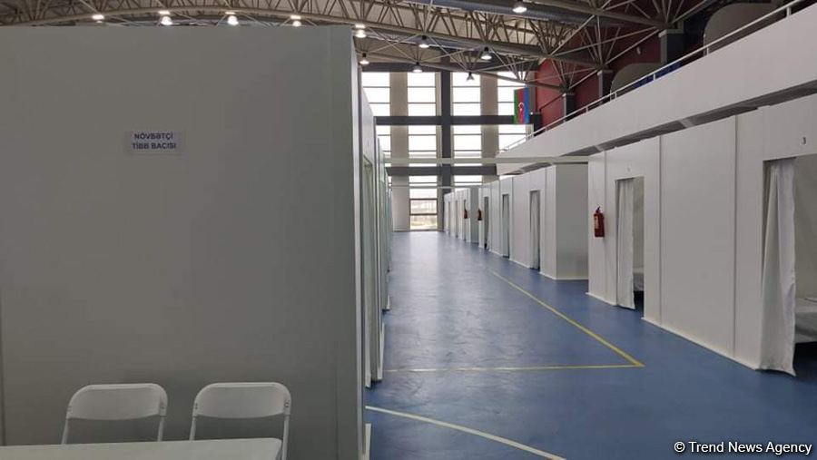 Абшеронский олимпийский спортивный комплекс временно преобразован в больницу модульного типа (ФОТО)