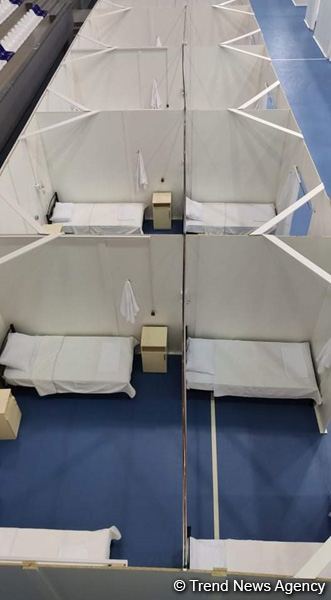 Абшеронский олимпийский спортивный комплекс временно преобразован в больницу модульного типа (ФОТО)
