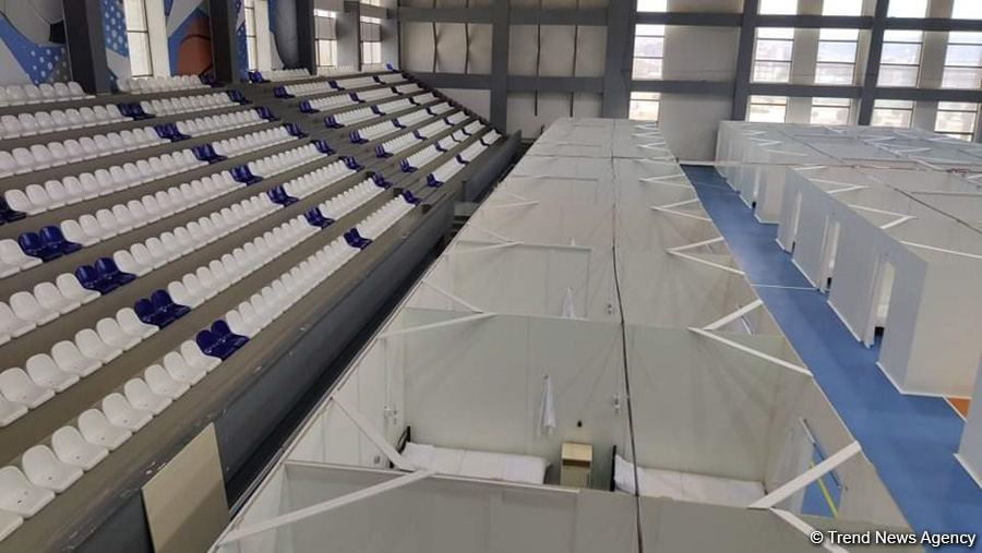 Абшеронский олимпийский спортивный комплекс временно преобразован в больницу модульного типа (ФОТО)