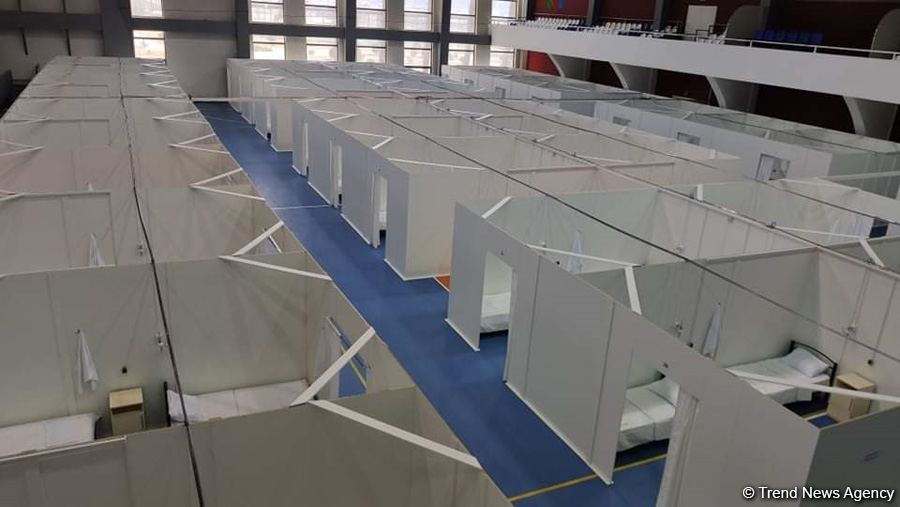 Абшеронский олимпийский спортивный комплекс временно преобразован в больницу модульного типа (ФОТО)