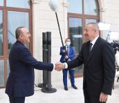 Президент Ильхам Алиев принял делегацию во главе с министром иностранных дел Турции (ФОТО)