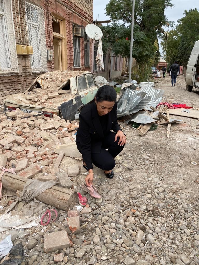 Azerbaijani Ombudsman visits shelled Ganja with fact-finding mission (PHOTO)