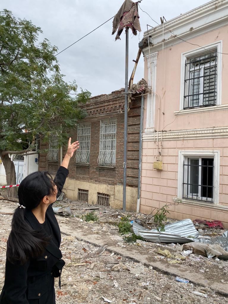 Azerbaijani Ombudsman visits shelled Ganja with fact-finding mission (PHOTO)