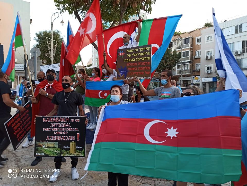 Şəhidlər ölməz, Vətən bölünməz! Акция в крупнейшем городе Израиля против армянских агрессоров (ВИДЕО,ФОТО)