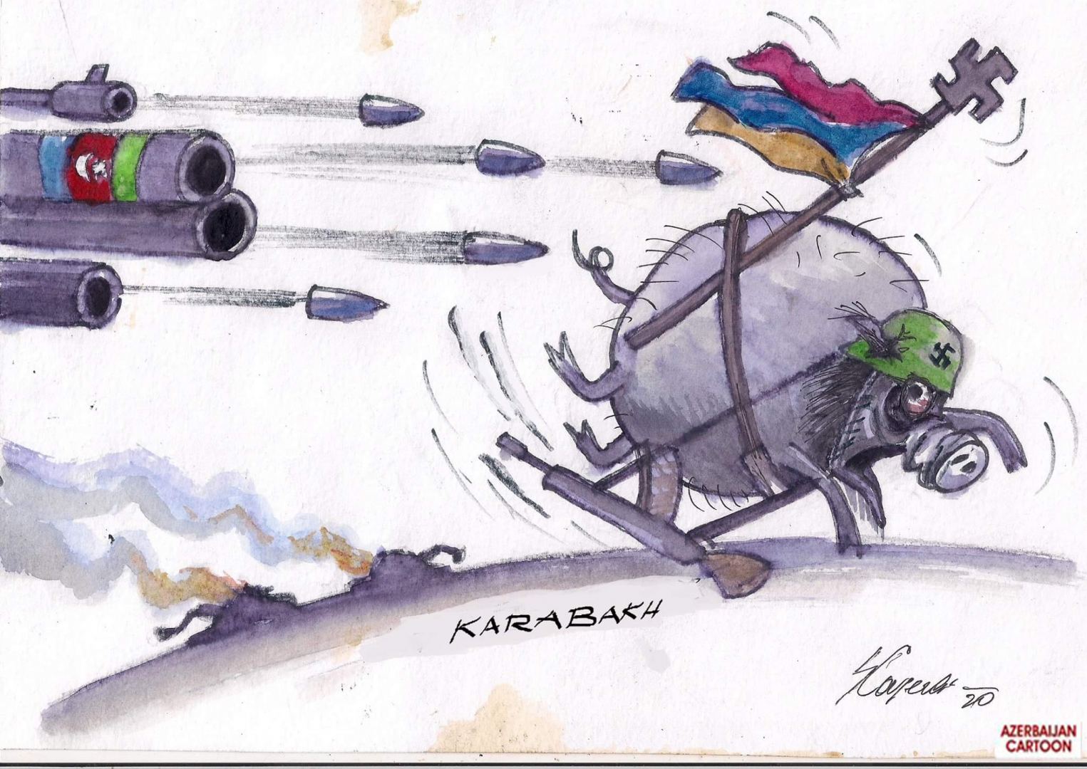 Здесь армяне убегают, жмут на полный газ. Ала, вай-вай, Армения, гудбай! (ВИДЕО)