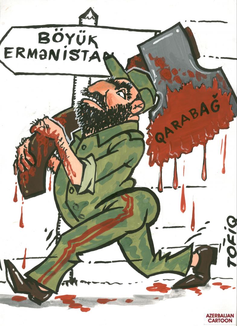 Русские и азербайджанцы показали уродливое лицо армянского фашизма в карикатурах (ФОТО)