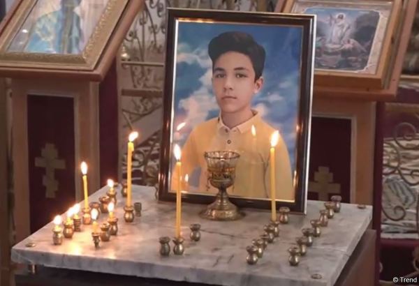 Funeral service for 13-year-old Arthur, who died due to Armenian terror, being held in church in Ganja (PHOTOS)