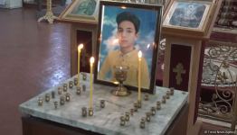 Funeral service for 13-year-old Arthur, who died due to Armenian terror, being held in church in Ganja (PHOTOS)