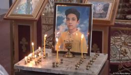 Funeral service for 13-year-old Arthur, who died due to Armenian terror, being held in church in Ganja (PHOTOS)