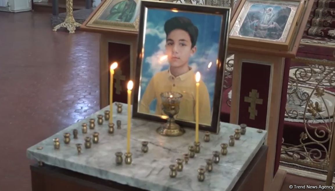 Funeral service for 13-year-old Arthur, who died due to Armenian terror, being held in church in Ganja (PHOTOS)