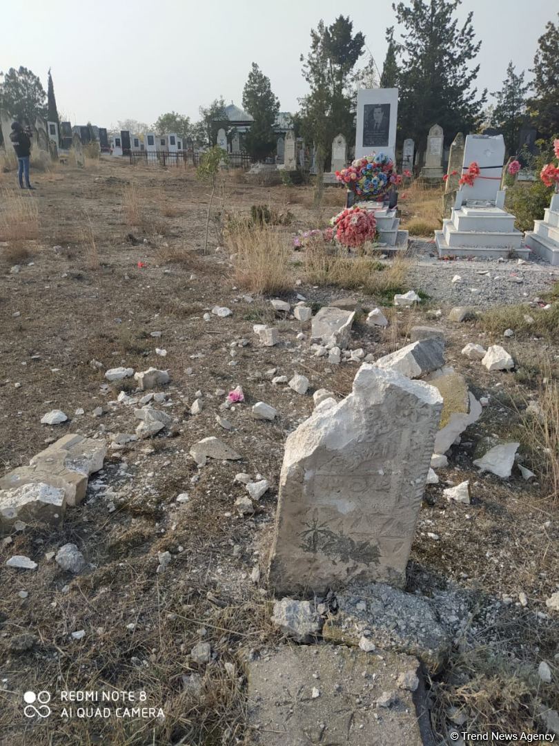 Armenian Armed Forces shell cemetery in Azerbaijan's Tartar, destroying many graves (PHOTO)