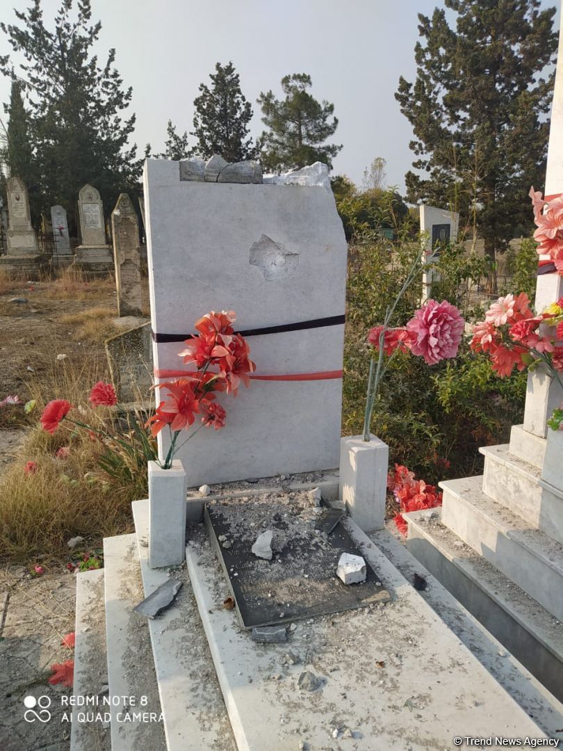 Armenian Armed Forces shell cemetery in Azerbaijan's Tartar, destroying many graves (PHOTO)